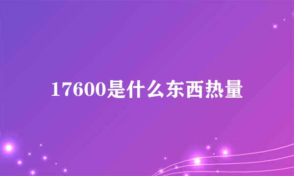 17600是什么东西热量