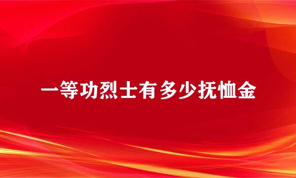 一等功烈士有多少抚恤金