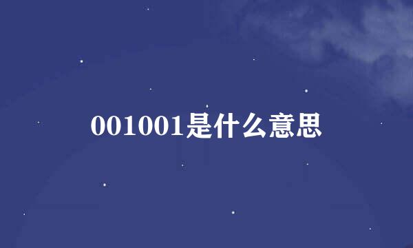 001001是什么意思