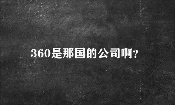 360是那国的公司啊？