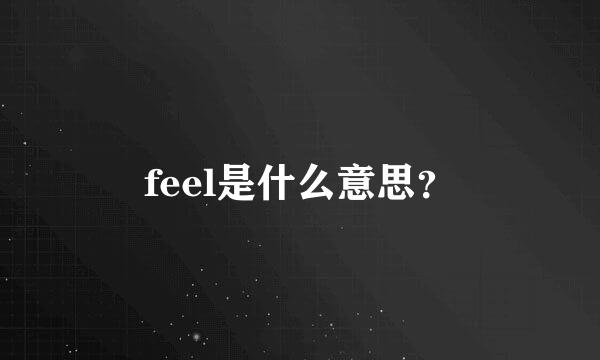 feel是什么意思？