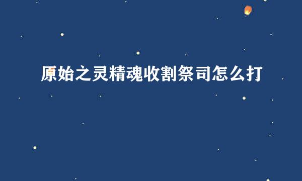 原始之灵精魂收割祭司怎么打