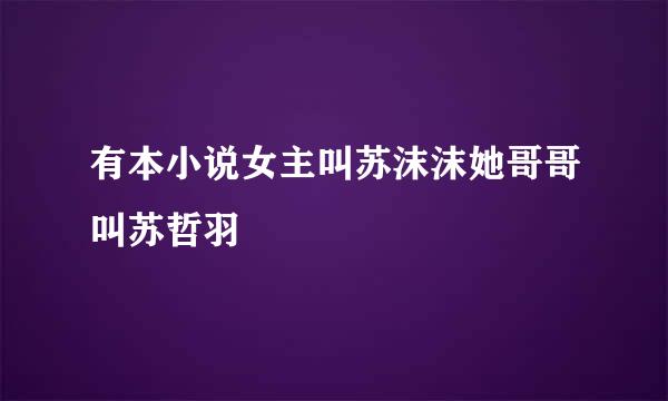 有本小说女主叫苏沫沫她哥哥叫苏哲羽