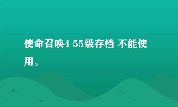 使命召唤4 55级存档 不能使用。