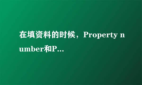 在填资料的时候，Property number和Property name什么意思