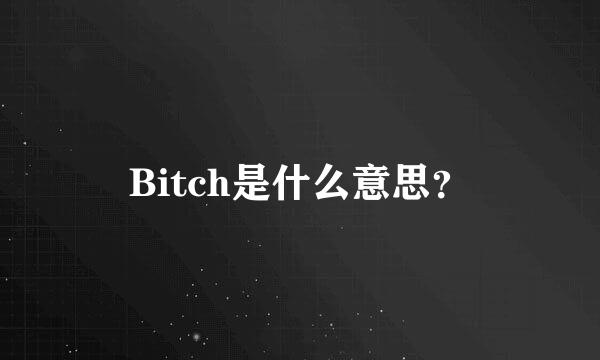 Bitch是什么意思？