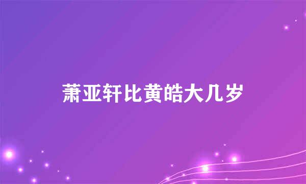 萧亚轩比黄皓大几岁