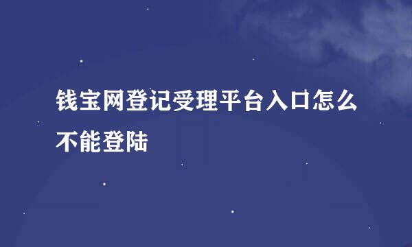 钱宝网登记受理平台入口怎么不能登陆