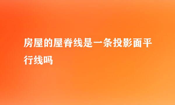 房屋的屋脊线是一条投影面平行线吗