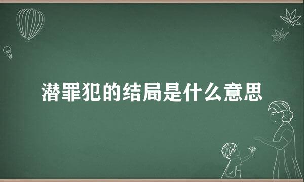 潜罪犯的结局是什么意思