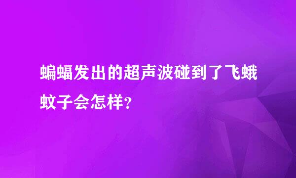 蝙蝠发出的超声波碰到了飞蛾蚊子会怎样？