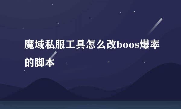 魔域私服工具怎么改boos爆率的脚本