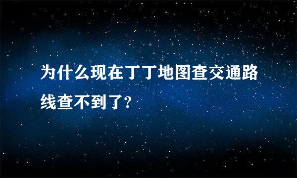 为什么现在丁丁地图查交通路线查不到了?