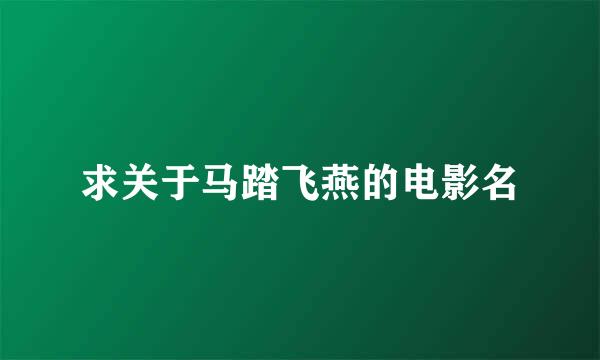 求关于马踏飞燕的电影名