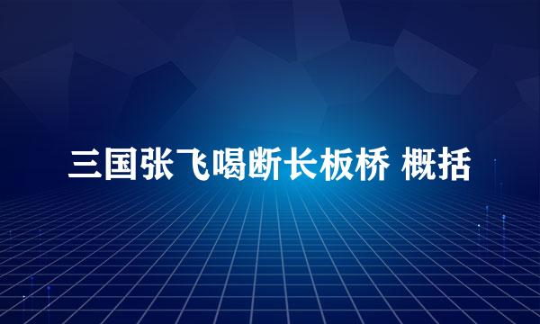 三国张飞喝断长板桥 概括