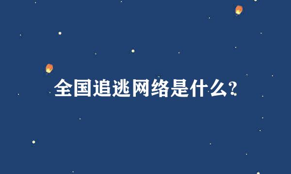 全国追逃网络是什么?