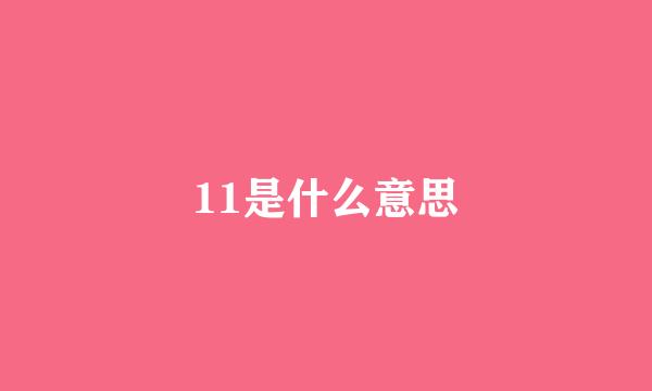 11是什么意思