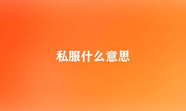 私服什么意思