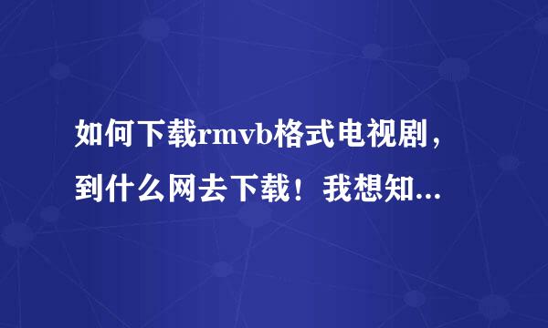 如何下载rmvb格式电视剧，到什么网去下载！我想知道具体步骤！