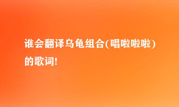 谁会翻译乌龟组合(唱啦啦啦)的歌词!