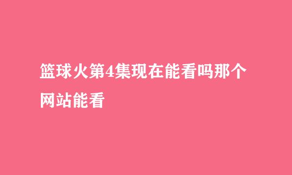 篮球火第4集现在能看吗那个网站能看