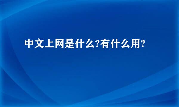 中文上网是什么?有什么用?