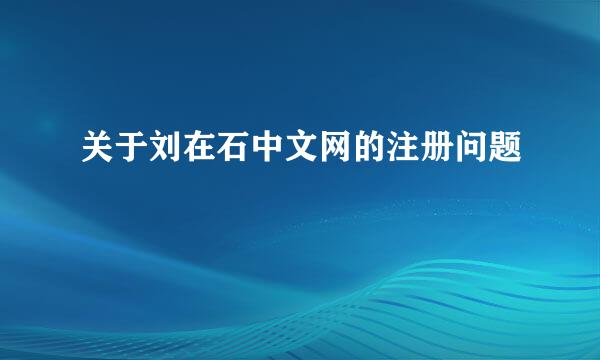 关于刘在石中文网的注册问题