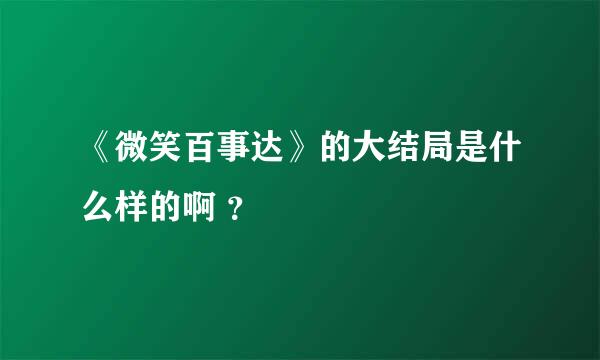 《微笑百事达》的大结局是什么样的啊 ？