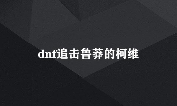 dnf追击鲁莽的柯维