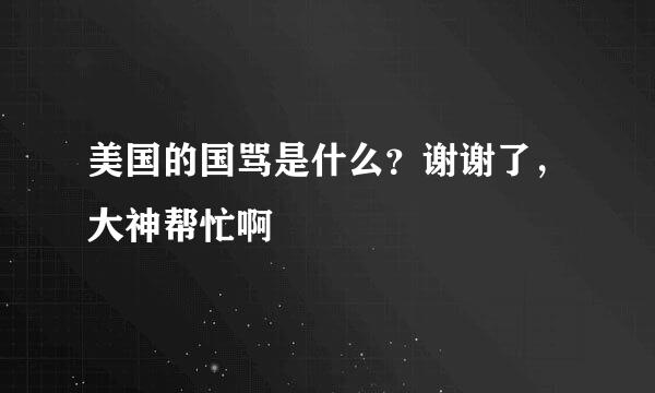 美国的国骂是什么？谢谢了，大神帮忙啊