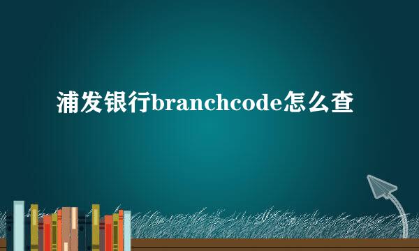 浦发银行branchcode怎么查