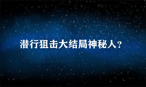 潜行狙击大结局神秘人？