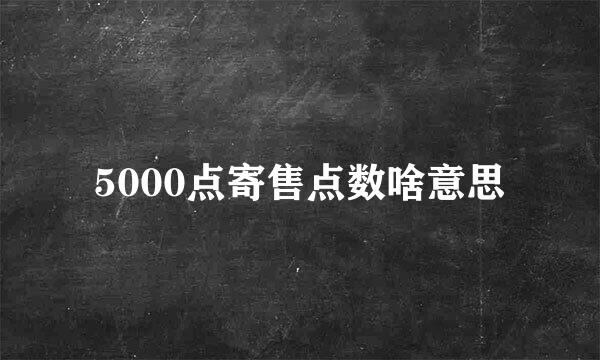 5000点寄售点数啥意思