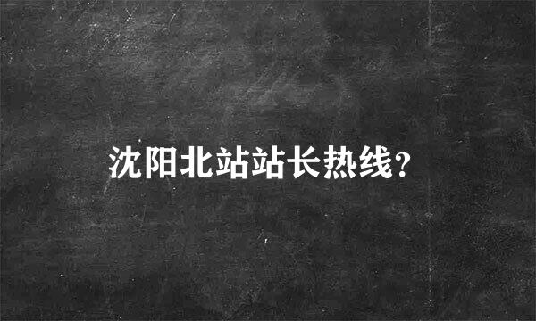 沈阳北站站长热线？