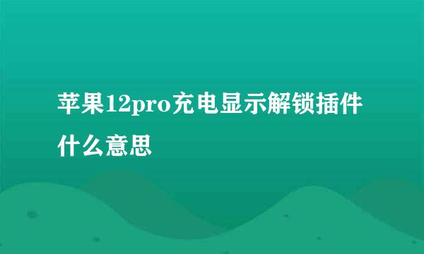 苹果12pro充电显示解锁插件什么意思