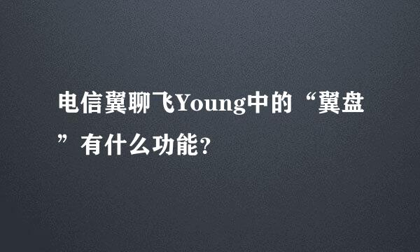 电信翼聊飞Young中的“翼盘”有什么功能？