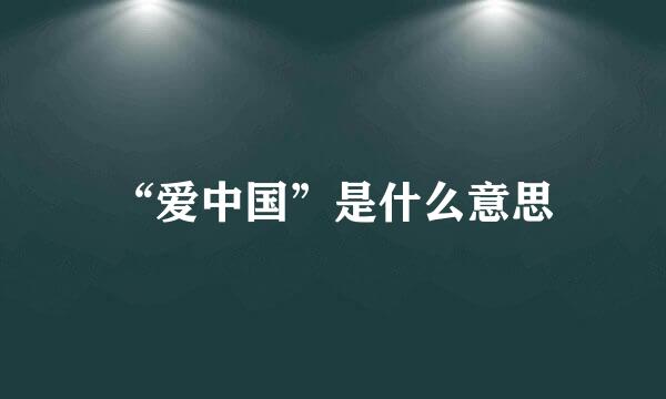 “爱中国”是什么意思