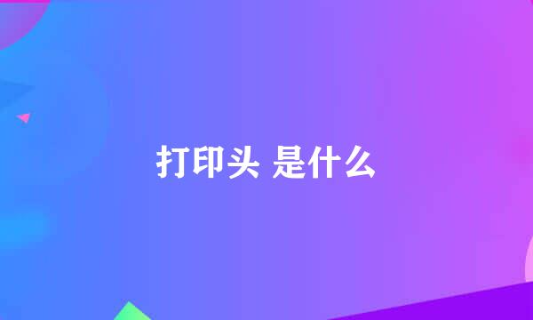 打印头 是什么