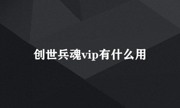 创世兵魂vip有什么用