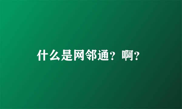 什么是网邻通？啊？