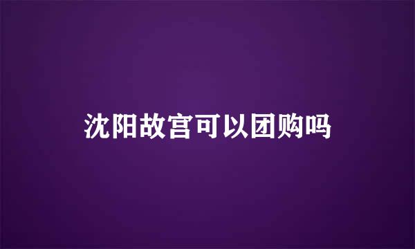 沈阳故宫可以团购吗