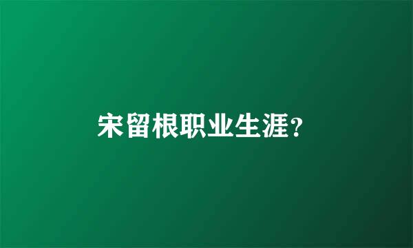 宋留根职业生涯？