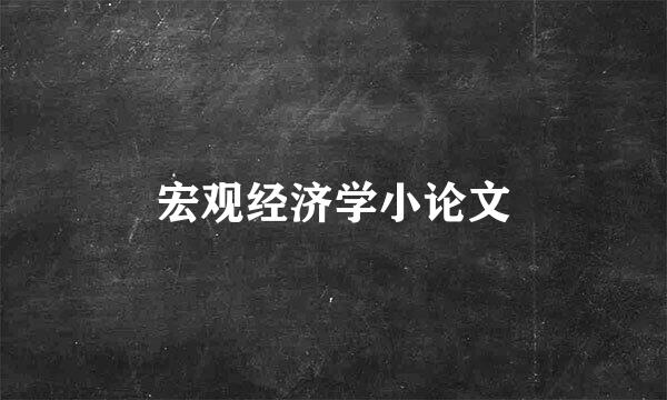 宏观经济学小论文