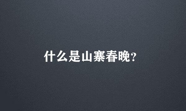 什么是山寨春晚？