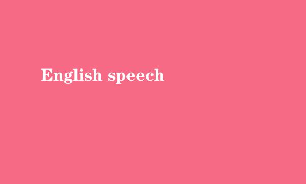 English speech