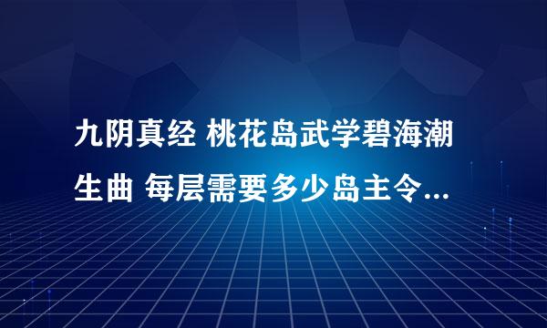 九阴真经 桃花岛武学碧海潮生曲 每层需要多少岛主令？几层身份可以换十层带走→_→