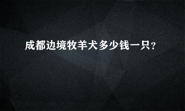 成都边境牧羊犬多少钱一只？