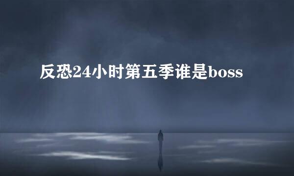 反恐24小时第五季谁是boss