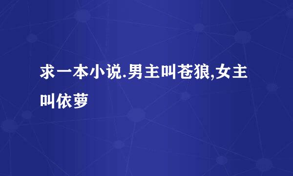 求一本小说.男主叫苍狼,女主叫依萝