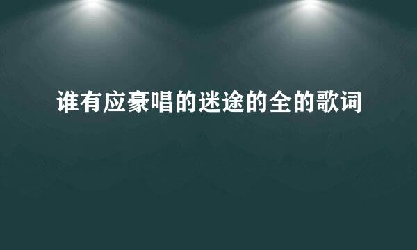 谁有应豪唱的迷途的全的歌词